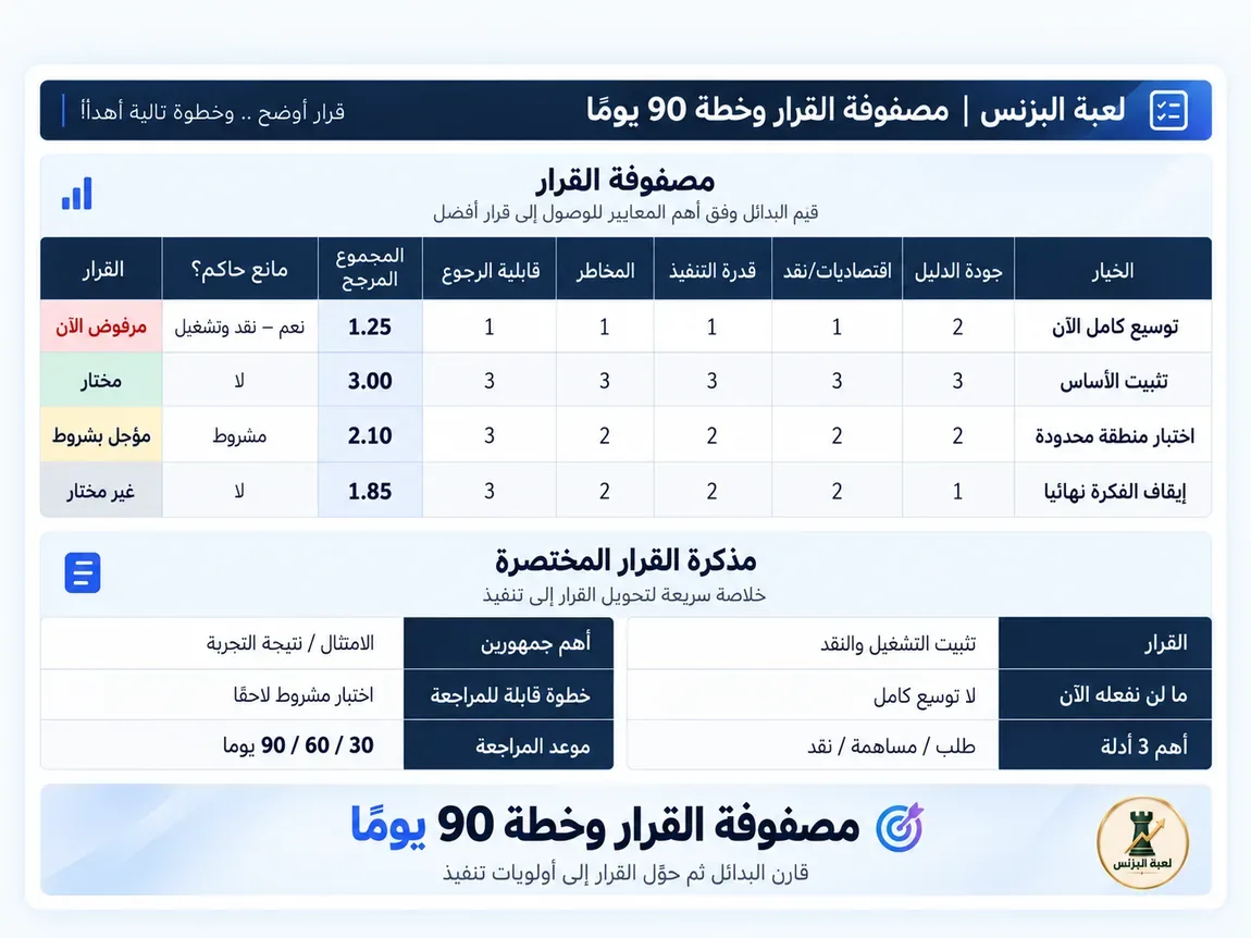 مصفوفة القرار
